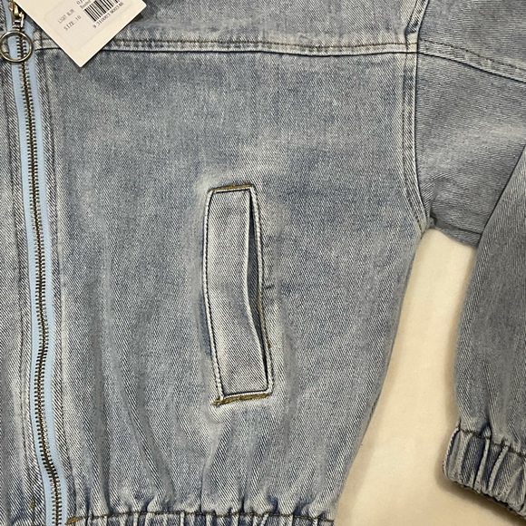 Ally fashion light blue hooded crop jacket - Picture 4 of 4